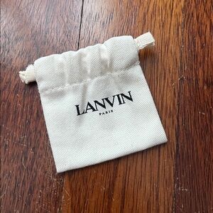 Lanvin White / Light Beige Authentic Small Jewelry Dust Bag NEW